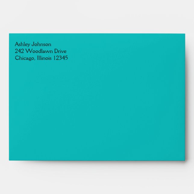 Enveloppe Aqua et Noire pour des dimensions de 5 p (Devant)