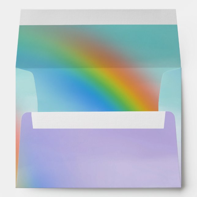 Enveloppe Aqua violet arc-en-ciel Aquarelle Ombre (Dos (Bas))