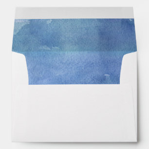 Enveloppe Aquarelle Abstraite moderne Blue Graduation Party 