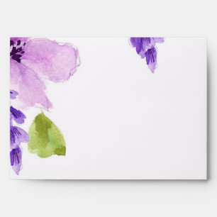 Enveloppe Aquarelle assez pourpre florale