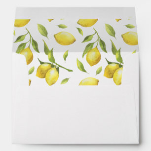 Enveloppe Aquarelle aux citrons fleuris pour carte 5x7