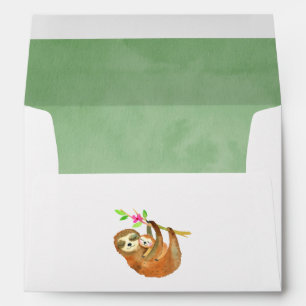 Enveloppe Aquarelle Baby shower à thème de fentes