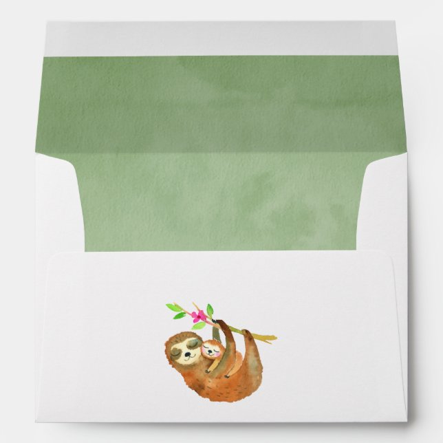 Enveloppe Aquarelle Baby shower à thème de fentes (Dos (Bas))