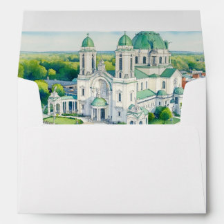 Enveloppe aquarelle Basilique OLV