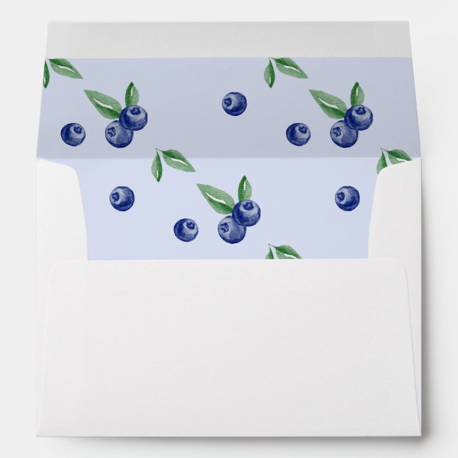 Enveloppe Aquarelle bleu bleuté doux anniversaire (Dos (Bas))