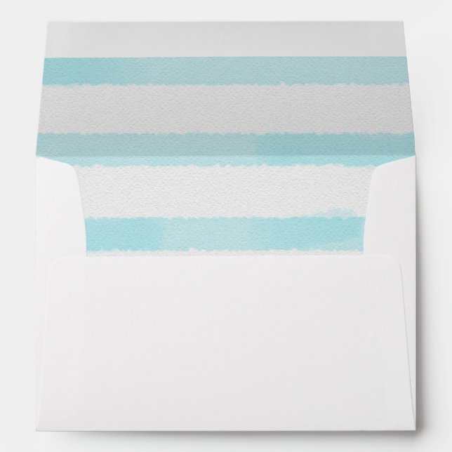 Enveloppe Aquarelle bleu clair rayée (Dos (Bas))