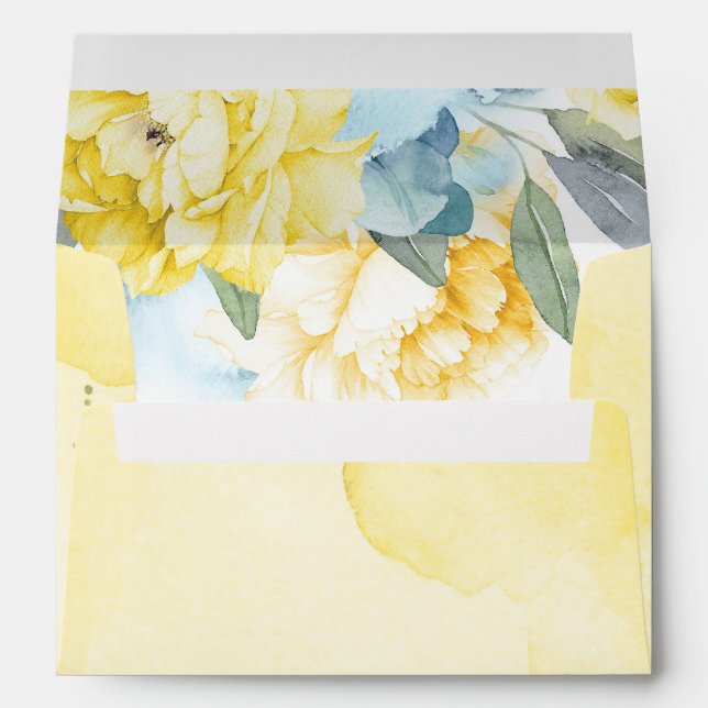 Enveloppe Aquarelle bleu et jaune doux (Dos (Bas))