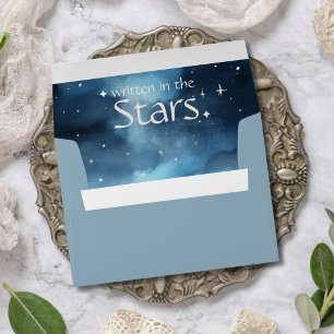 Enveloppe Aquarelle Bleu étoile Ciel Mariage céleste