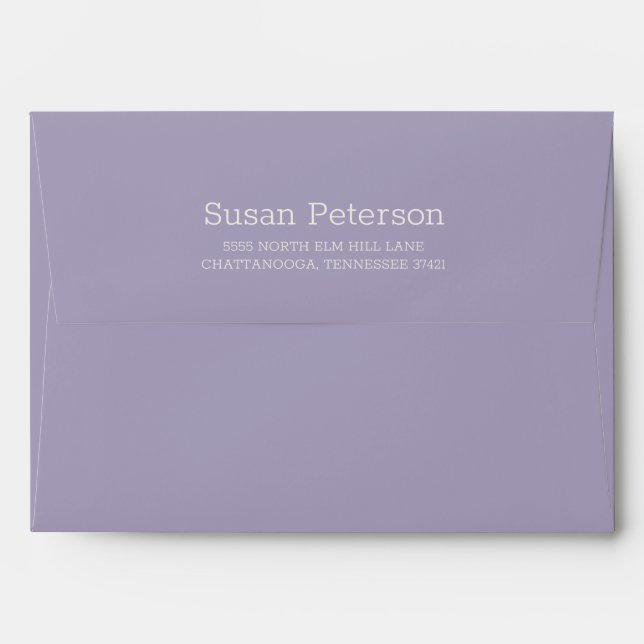Enveloppe Aquarelle bleu Lilac Dusty Floral 5x7 (Dos (Haut rabat))