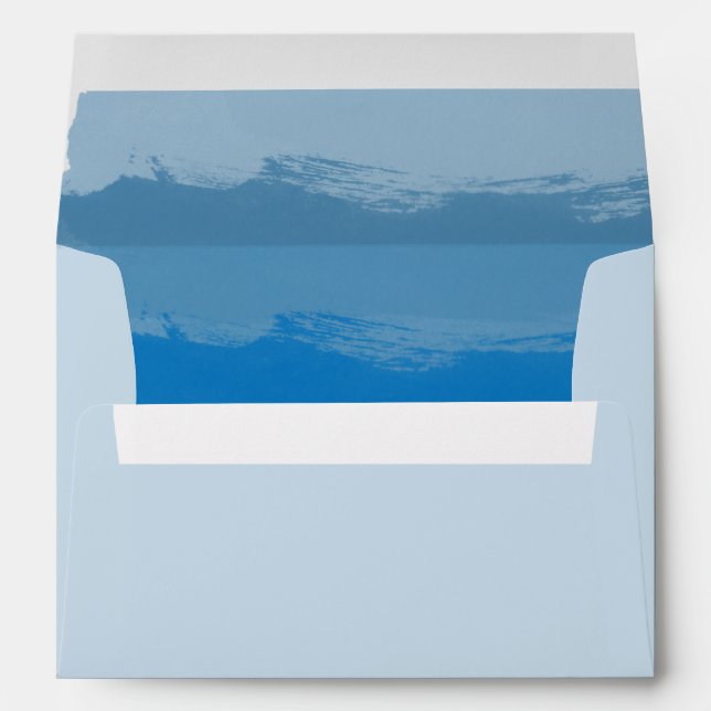 Enveloppe Aquarelle bleu plage 5x7 Faire-part de mariage (Dos (Bas))
