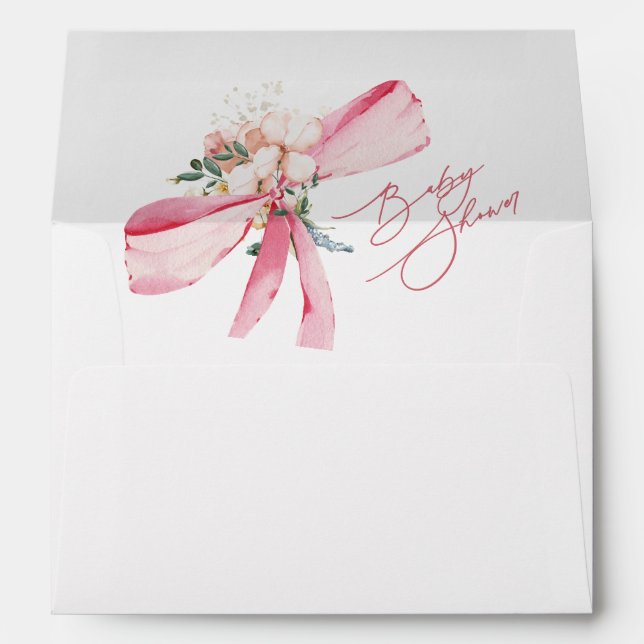 Enveloppe Aquarelle bleu rose Baby shower (Dos (Bas))
