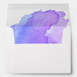 Enveloppe Aquarelle bleu violet violet Adresse de retour #LC