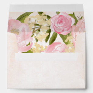 Enveloppe Aquarelle Blush Pink Peony Mariage