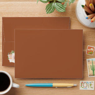 Enveloppe Aquarelle Bohemian Cactus Desert Pré-adressé