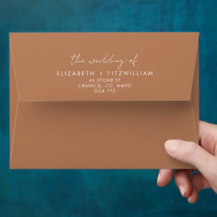 Enveloppe Aquarelle Boho Abstraite Caramel Mocha Mariage