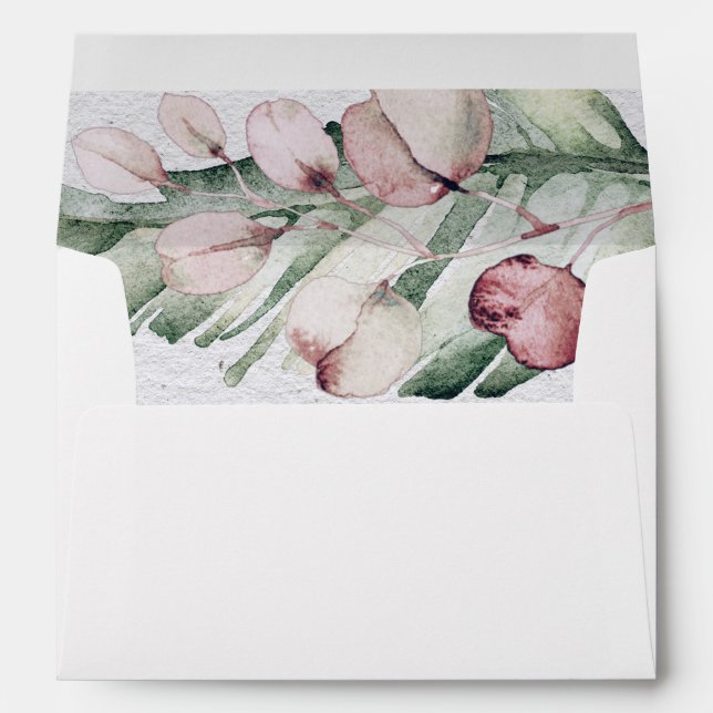 Enveloppe Aquarelle Boho Floral et Mariage botanique (Dos (Bas))