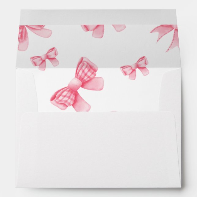 Enveloppe Aquarelle Boho rose Bow Baby shower Anniversaire (Dos (Bas))