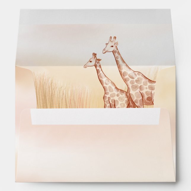 Enveloppe Aquarelle Boho Safari Giraffe (Dos (Bas))