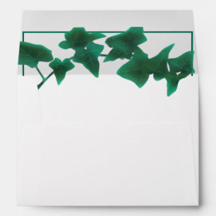 Enveloppe Aquarelle botanique classique Lierre anglais vert