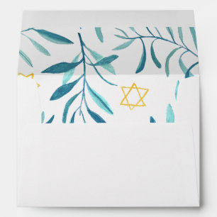 Enveloppe Aquarelle botanique étoile de David Bar Mitzvah