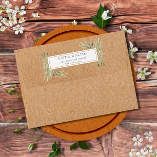 Enveloppe Aquarelle botanique Verdure Rustique Kraft