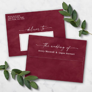 Enveloppe Aquarelle Bourgogne A7 Faire-part de mariage 5x7