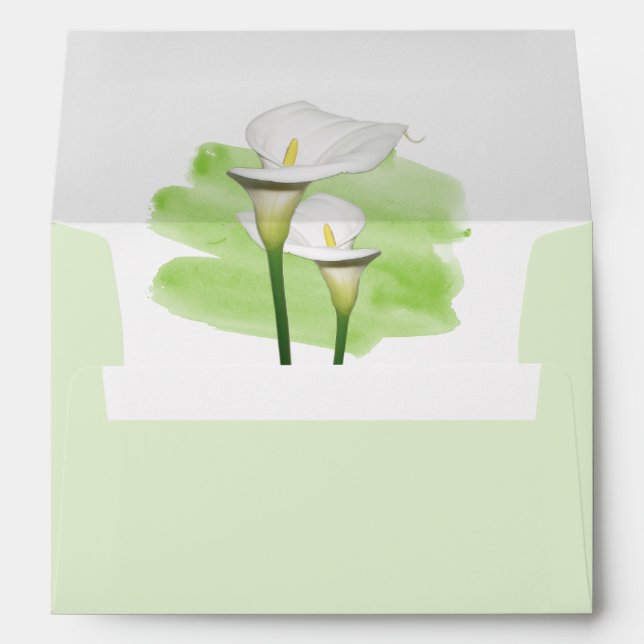 Enveloppe Aquarelle Calla Lilies 5x7 Faire-part de mariage (Dos (Bas))