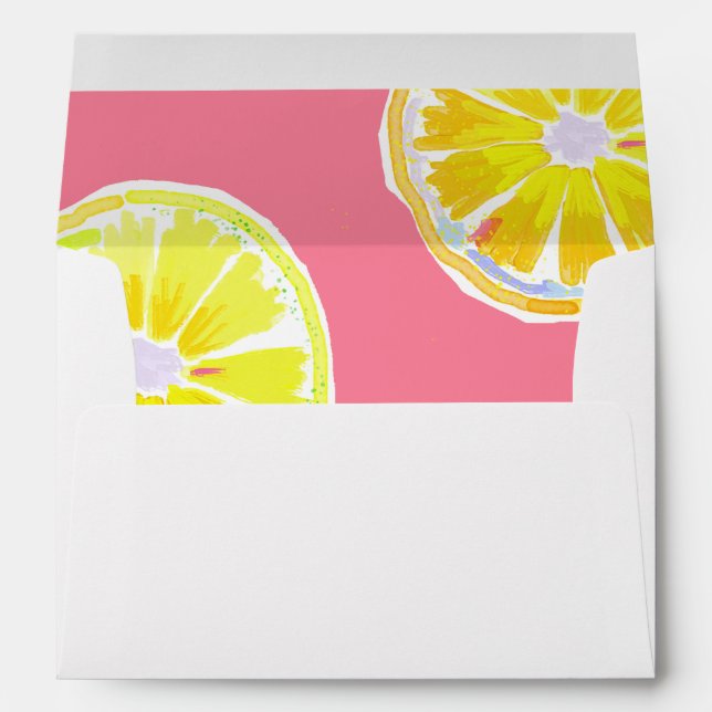 Enveloppe Aquarelle citron avec Arrière - plan rose (Dos (Bas))