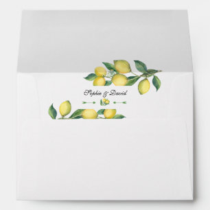 Enveloppe Aquarelle Citron Tropical Mariage