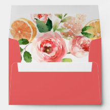 Enveloppe aquarelle Citrus et Fleurs