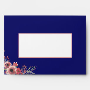 Enveloppe Aquarelle Coral Floral Mariage Marine Invitation