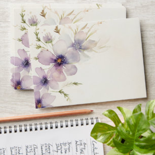 Enveloppe aquarelle cosmos fleurs adresse mariage