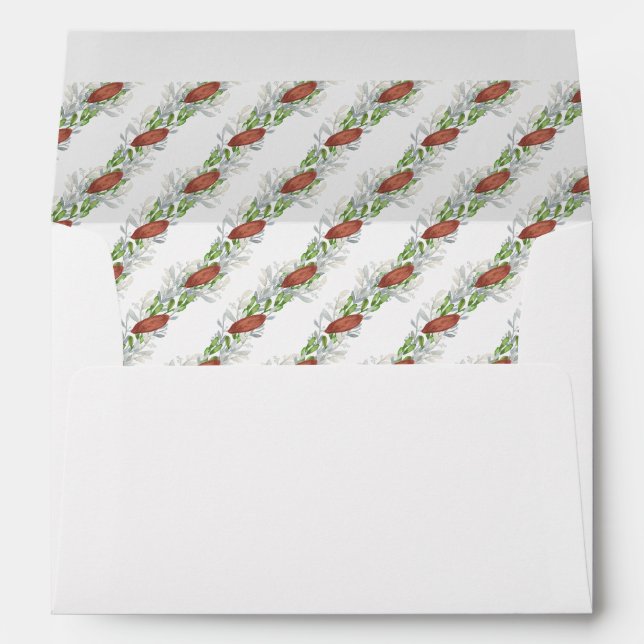 Enveloppe Aquarelle Cuivre Garland Noël (Dos (Bas))