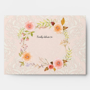 Enveloppe Aquarelle de couleur bleu Damask Baby shower de co