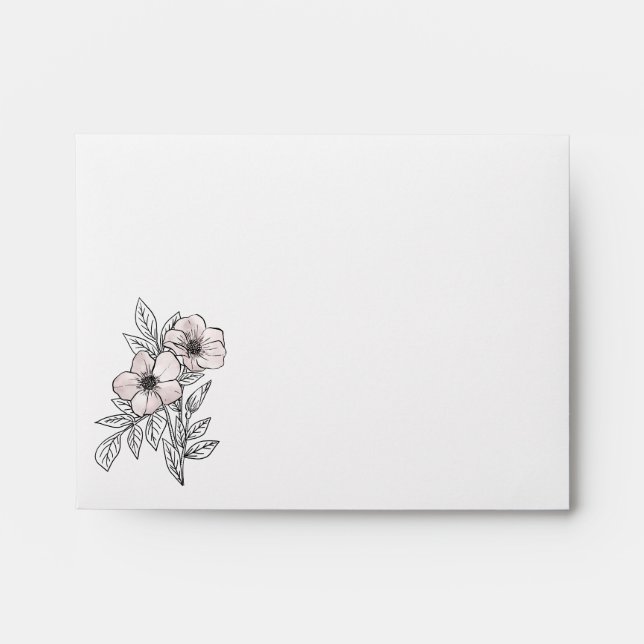 Enveloppe Aquarelle de fleurs art, élément esthétique (Devant)