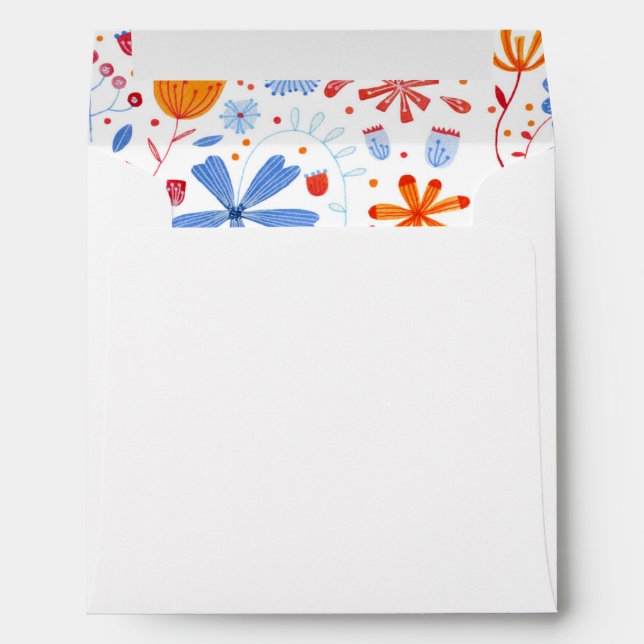 Enveloppe Aquarelle de la feuille de fleurs (Dos (Bas))