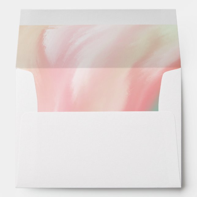 Enveloppe Aquarelle de marbre rose Turquoise Mariage (Dos (Bas))