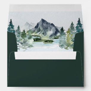 Enveloppe Aquarelle de montagne Élégant Rustique Mariage à t