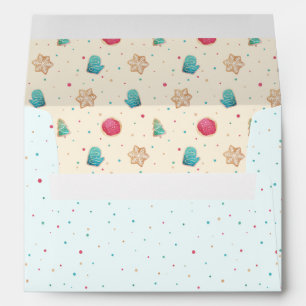 Enveloppe Aquarelle de Noël Cookies Motif Ice Blue