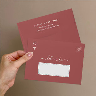 Enveloppe Aquarelle de Protea autochtone Boho floral Botaniq