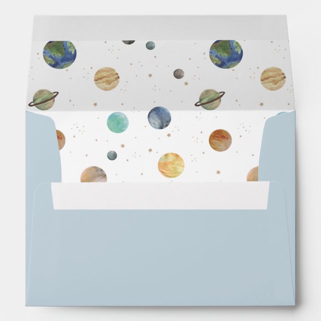 Enveloppe Aquarelle de système solaire (Dos (Bas))