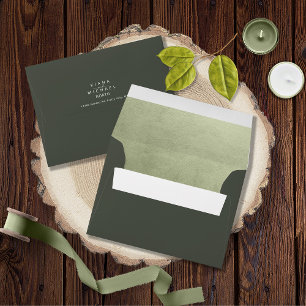 Enveloppe Aquarelle dégradé Mariage Sage vert ID786