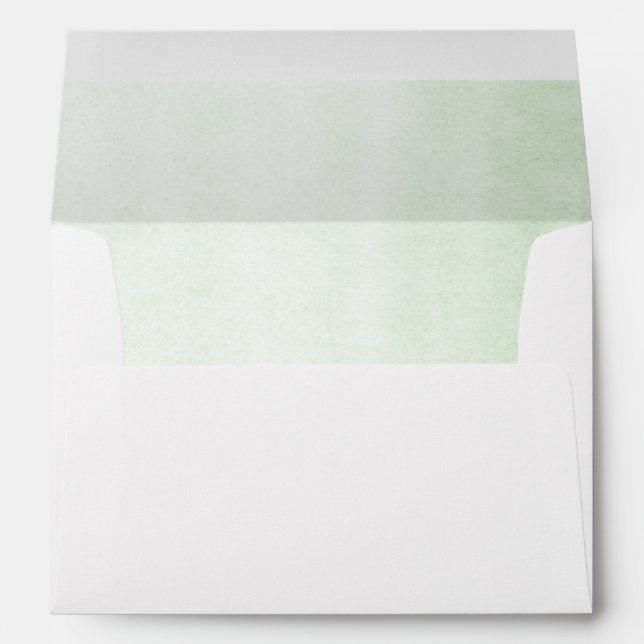 Enveloppe Aquarelle douce Pastel Vert tons (Dos (Bas))