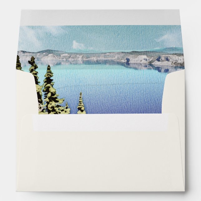 Enveloppe Aquarelle du LAC CRATER Skyline Lake Destination E (Dos (Bas))