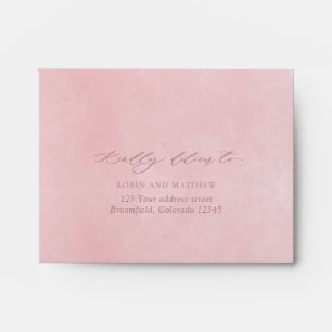 Enveloppe Aquarelle Dusty Rose RSVP avec Cimetière d'adresse