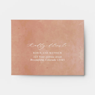 Enveloppe Aquarelle en terre cuite RSVP avec Cimet d'adresse