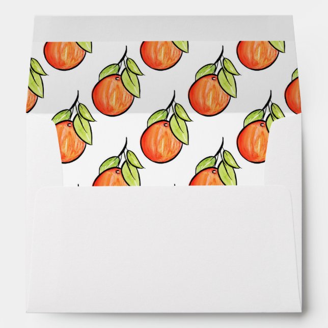 Enveloppe Aquarelle et Motif orange d'encre (Dos (Bas))