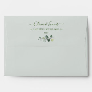 Enveloppe Aquarelle Eucalyptus Adresse de retour do-it-yours