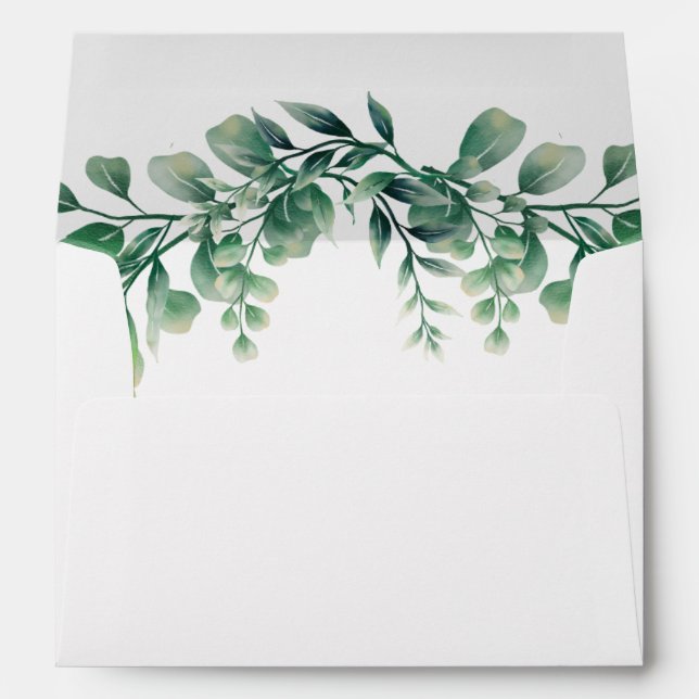 Enveloppe Aquarelle Eucalyptus Feuille Verdure botanique (Dos (Bas))