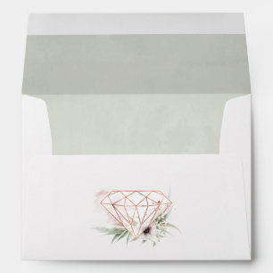 Enveloppe Aquarelle Eucalyptus Floral Géométrique Diamant